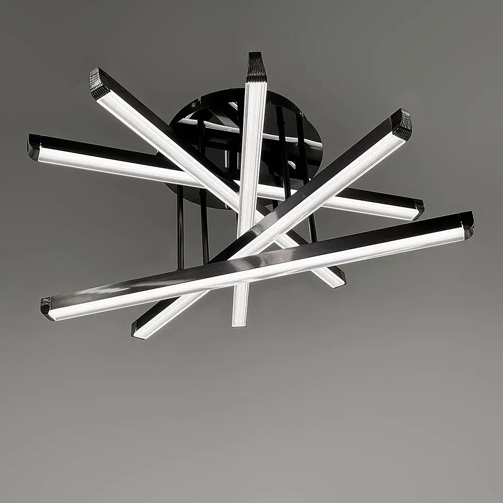 Футуристическая Led люстра в корпусе черный хром Ст. 77018-5 Gray+BK | Line F - фото 3