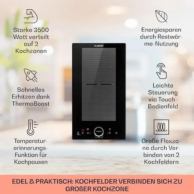 Индукционная плита Klarstein Delicatessa Slim Domino 3500W (10033015) - фото 2