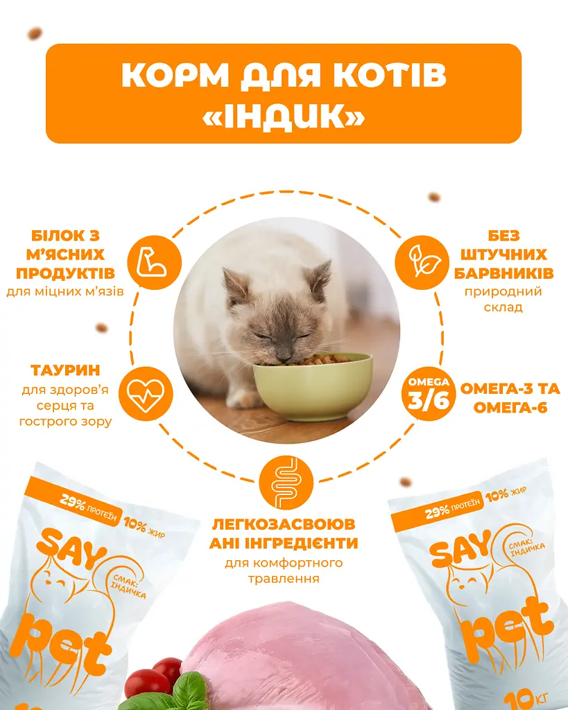 Сухий корм для котів Say Pet з індичкою 10 кг - фото 4
