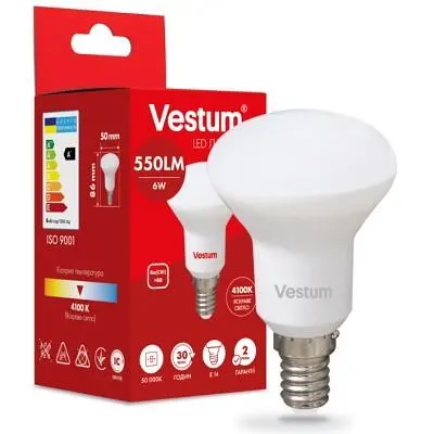 Лампочка Vestum R50 6W 4100K 220V E14 (1-VS-1402) - фото 2