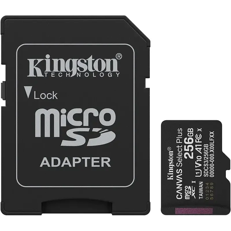Картка пам'ятi KINGSTON 256Gb UHS-I U1 V10 A1 + SD-adapter (SDCS3/256GB) - фото 4