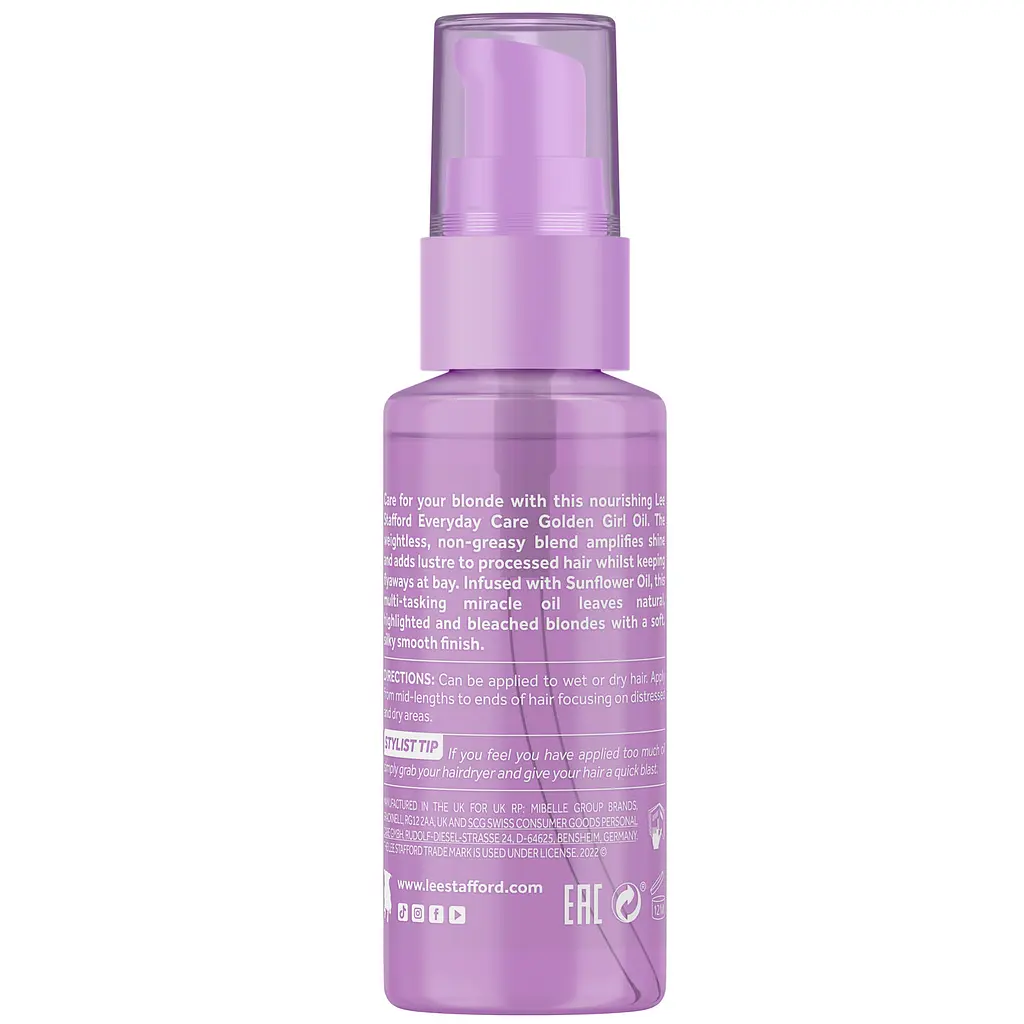 Олія для освітленого волосся Lee Stafford Bleach Blondes Everyday Care Golden Girl Oil 50 мл - фото 2