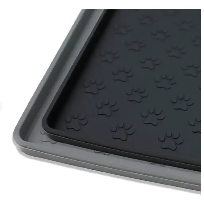 Силіконовий килимок під миску для собак та котів EcoToys чорний 48х30 см 800316 - фото 2