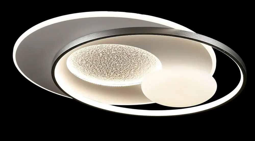 Сучасна стельова LED-люстра L2908/580/2+2 LED (WHITE+GREY), 144 Вт, діаметр 58 см, від 14 до 20 м2 - фото 5