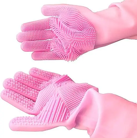 Перчатка для мойки посуды Gloves for washing dishes Pink (11020) - фото 3