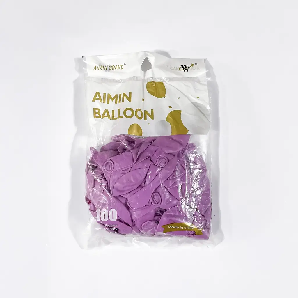 Надувні повітряні кульки Aimin Balloon 26 см (10") 100 шт наповнення повітрям або гелієм Фіолетовий - фото 2
