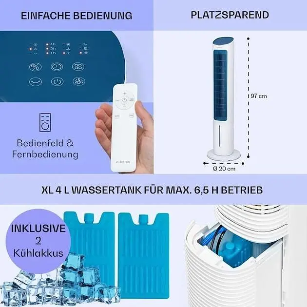 Мобильный кондиционер-вентилятор Klarstein Mistral 5-в-1 (10040150) - фото 2