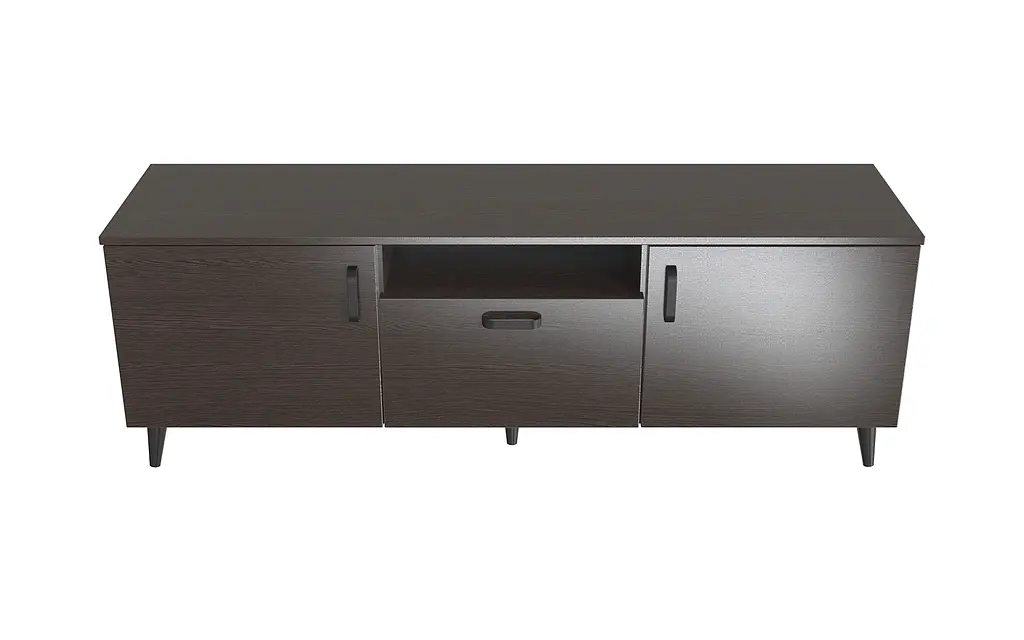 Лестер на конусных ножках Ferrum-decor 48x139x38 Черный металл ДСП Венге Магия 16 мм (FRD-106803) - фото 2
