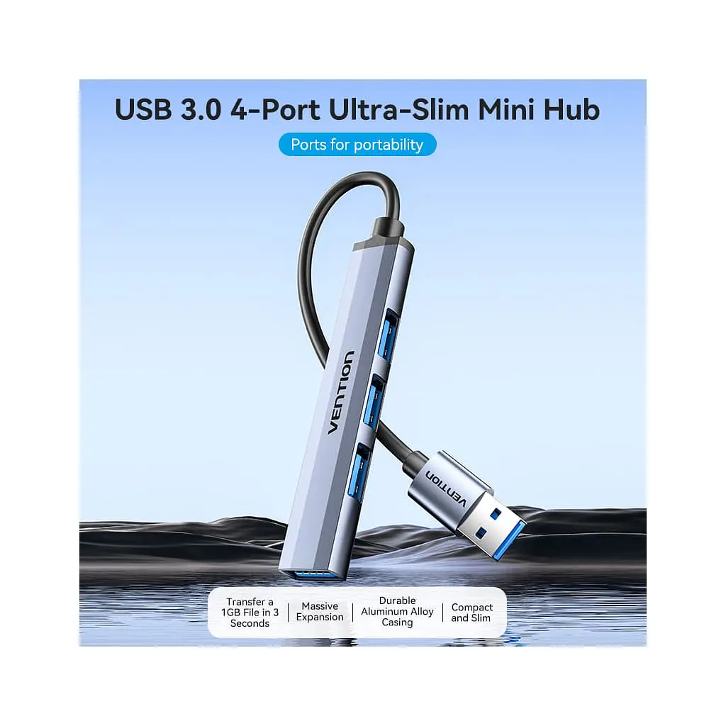 Концентратор Vention USB 3.0 to 1xUSB 3.0 + 3xUSB 2.0 0.15m gray (CKOHB) - фото 5