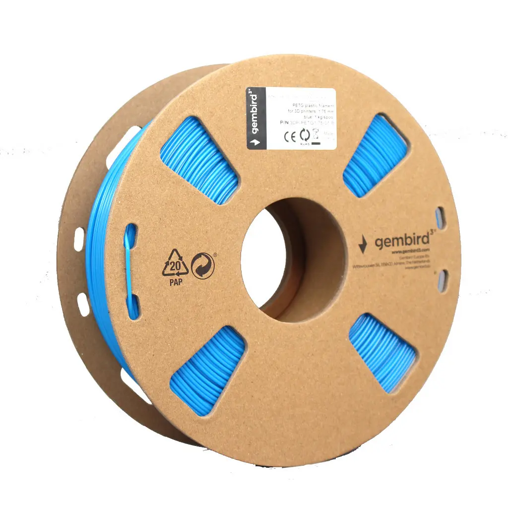 Пластик для 3D-принтера Gembird PETG, 1.75 мм, blue, 1 кг (3DP-PETG1.75-01-B) - фото 2