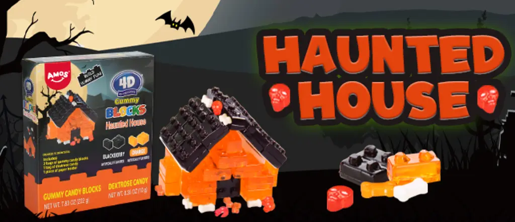 Жувальні цукерки Amos Halloween 4D Gummy Blocks Haunted House 232 г - фото 5