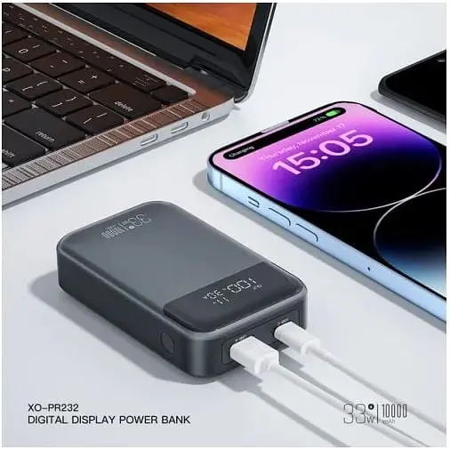 Універсальна мобільна батарея XO PR232 10000 mAh PD 30W + PPS 33W чорний - фото 9