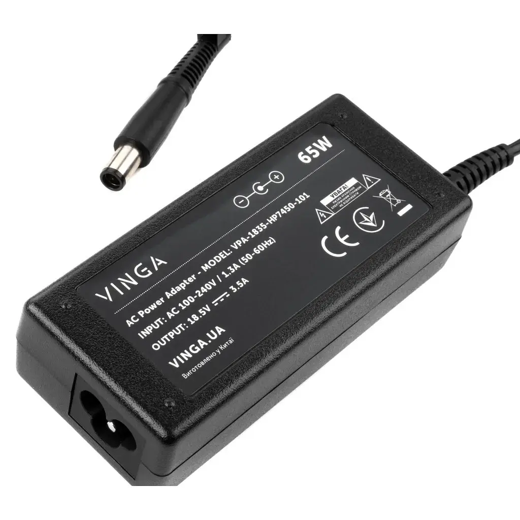 Блок живлення до ноутбуку Vinga HP 65W 18.5V 3.5А 7.4*5.0 (VPA-1835-HP7450-101) - фото 3