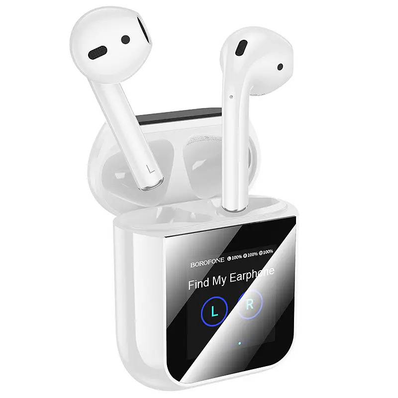 Навушники бездротові Borofone BW86 Brocade true wireless BT headset with touch screen білі - фото 3