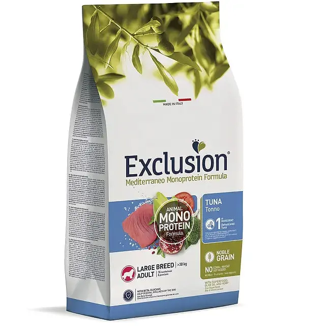 Сухий корм для дорослих собак великих порід Exclusion Noble Grain Adult Tuna Large Breed, з тунцем, 12 кг - фото 2