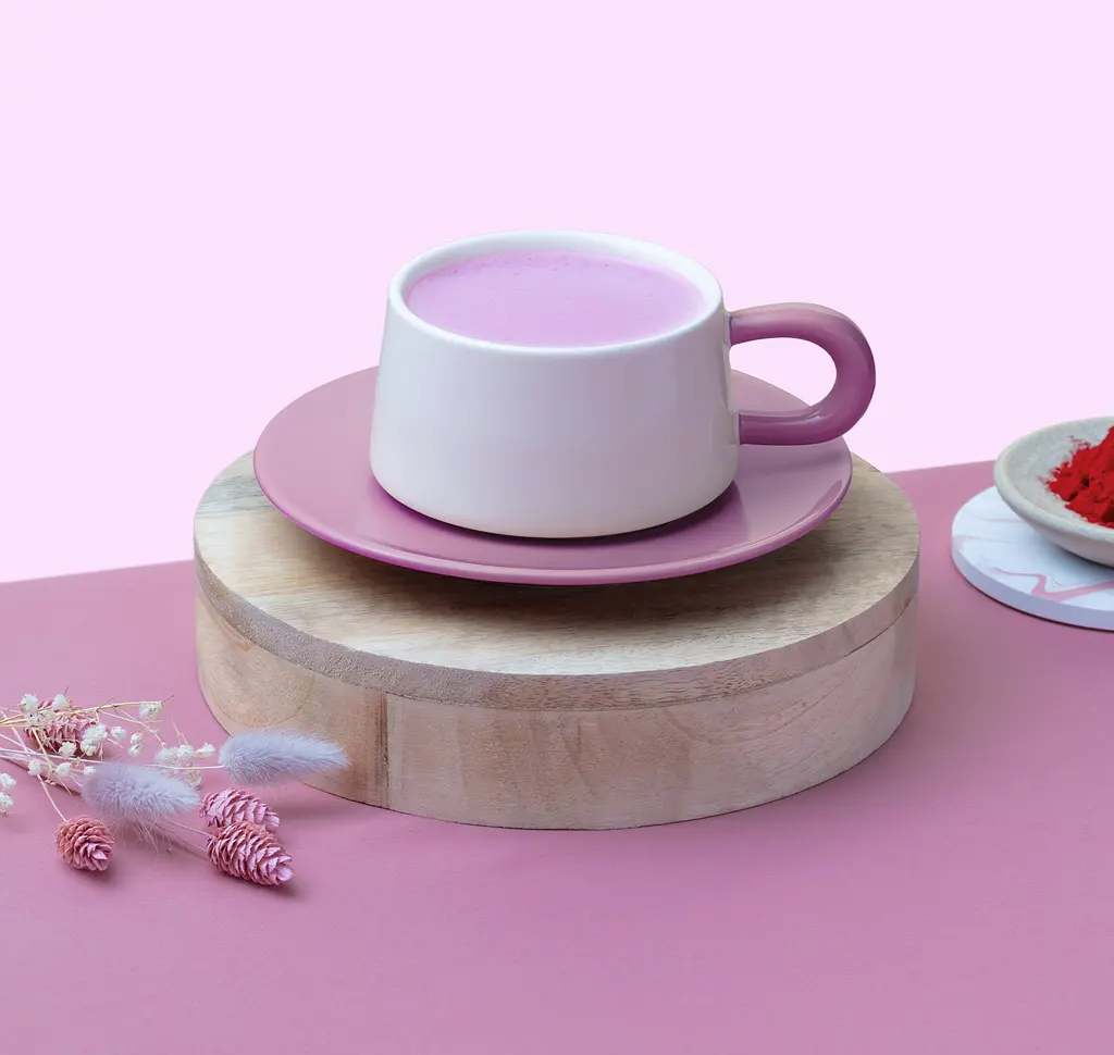 Суха суміш Monbana Pink Latte для приготування лате з ароматом червоних ягід 350 г  - фото 2
