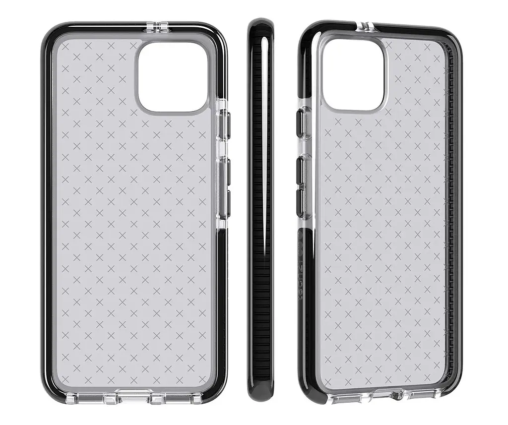 Оригінальний протиударний силіконовий чохол Tech21 Evo Check для Google Pixel 4 XL Smokey Black - фото 4