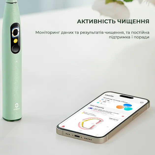 Электрическая зубная щетка Oclean X Ultra Set OLED Green - фото 8