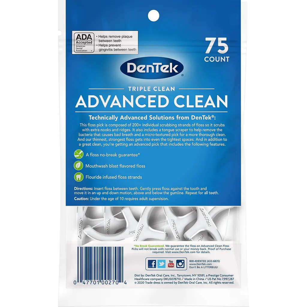 Флос-зубочистки DenTek Потрійне очищення 75 шт. - фото 2