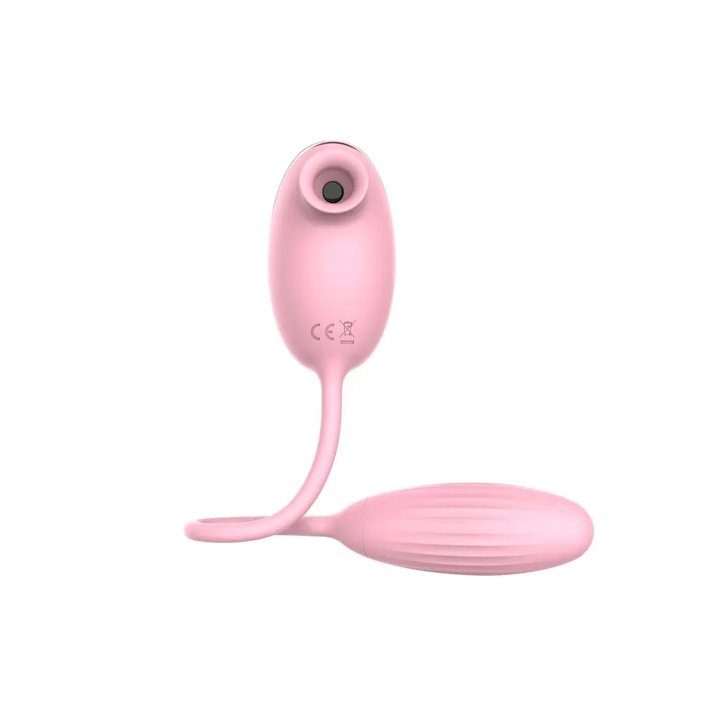 Вакуумний стимулятор клітора з віброяйцем High End Suction Love Egg Pink - фото 8