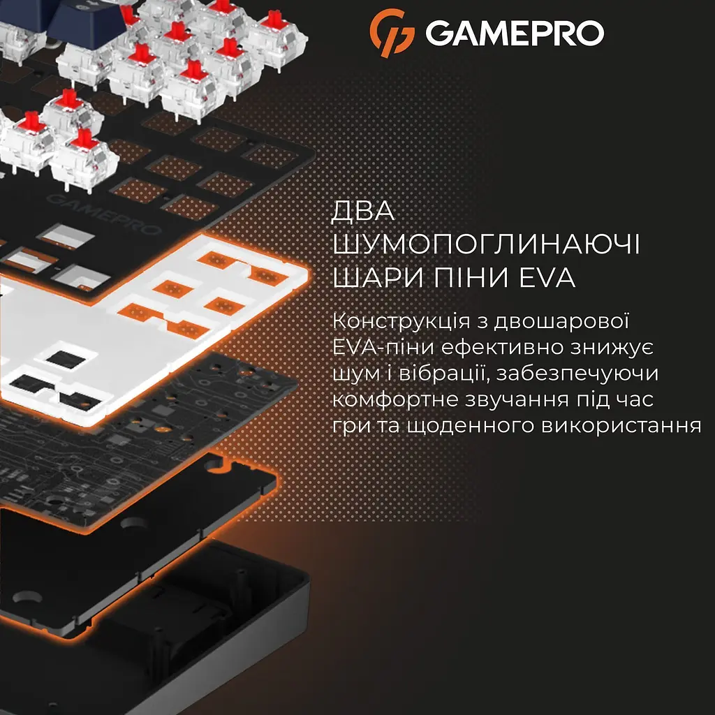 Клавіатура GamePro Genesis Metallic Outemu Red Swithes USB Black (MK110B) [152666] - фото 18