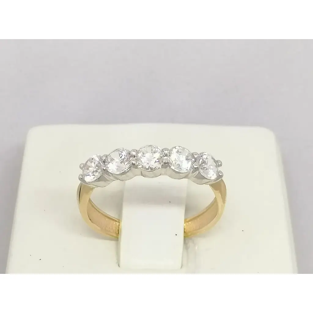 Золоте кільце Харківська ювелірна фабрика з фіанітами. 80469 16,5 - фото 4