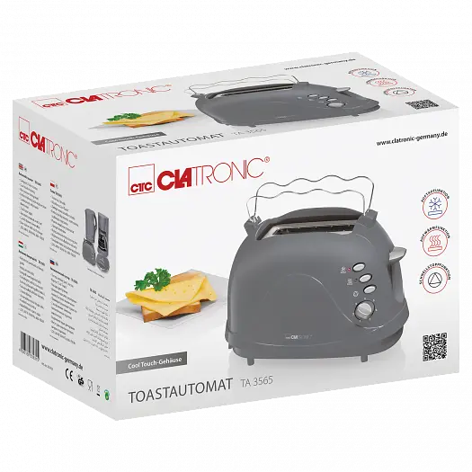 Тостер Clatronic TA 3565 Grey - фото 3
