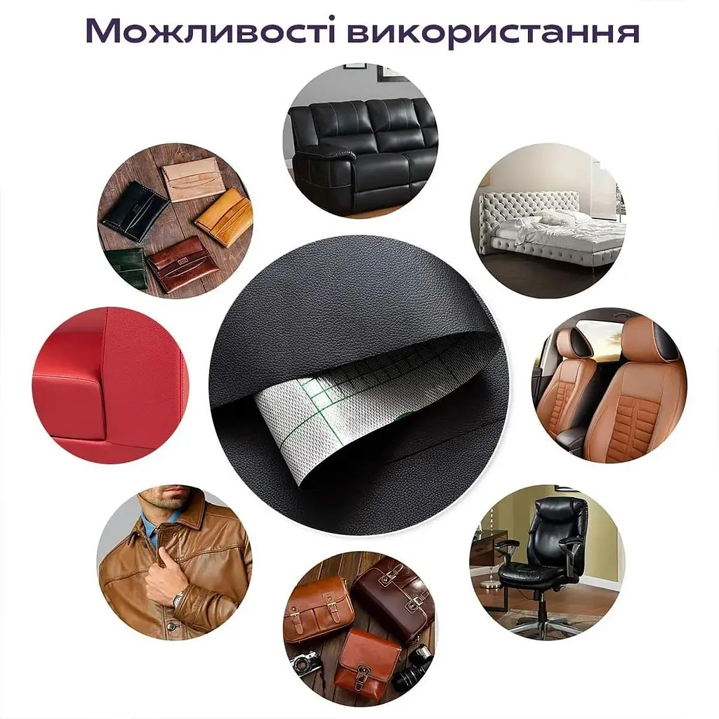 Самоклеюча екошкіра у рулоні 1.37х1м х 0.5мм Чорний SW-00001358 - фото 6