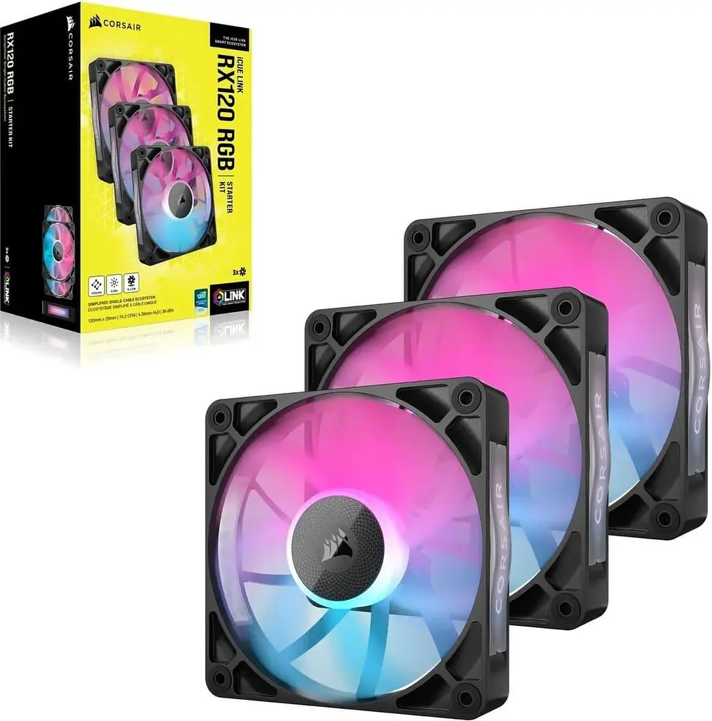 Вентилятор Corsair iCUE Link RX120 RGB PWM Triple Pack (CO-9051018-WW) Б/у - фото 4