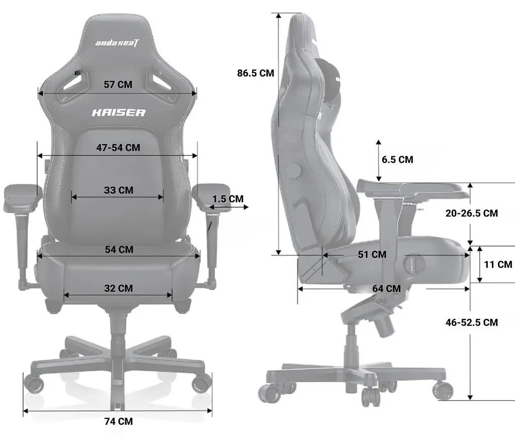 Ігрове крісло Anda Seat Kaiser 4 Size XL Black Premium PVC (AD12YDDC-XLL-20-B-PV/C) - фото 8