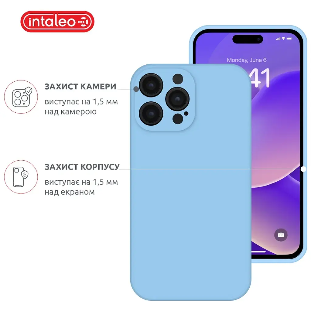 Чохол до мобільного телефона Intaleo SoftShell Apple iPhone 14 Pro Max Light Blue (1283126557828) - фото 3