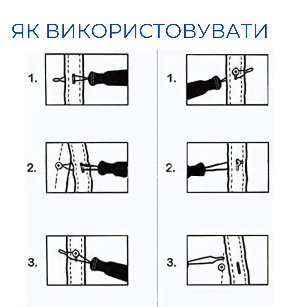 Гачок для застібання гудзиків з ергономічною ручкою, чорний, 19,5×3×2 см - фото 5