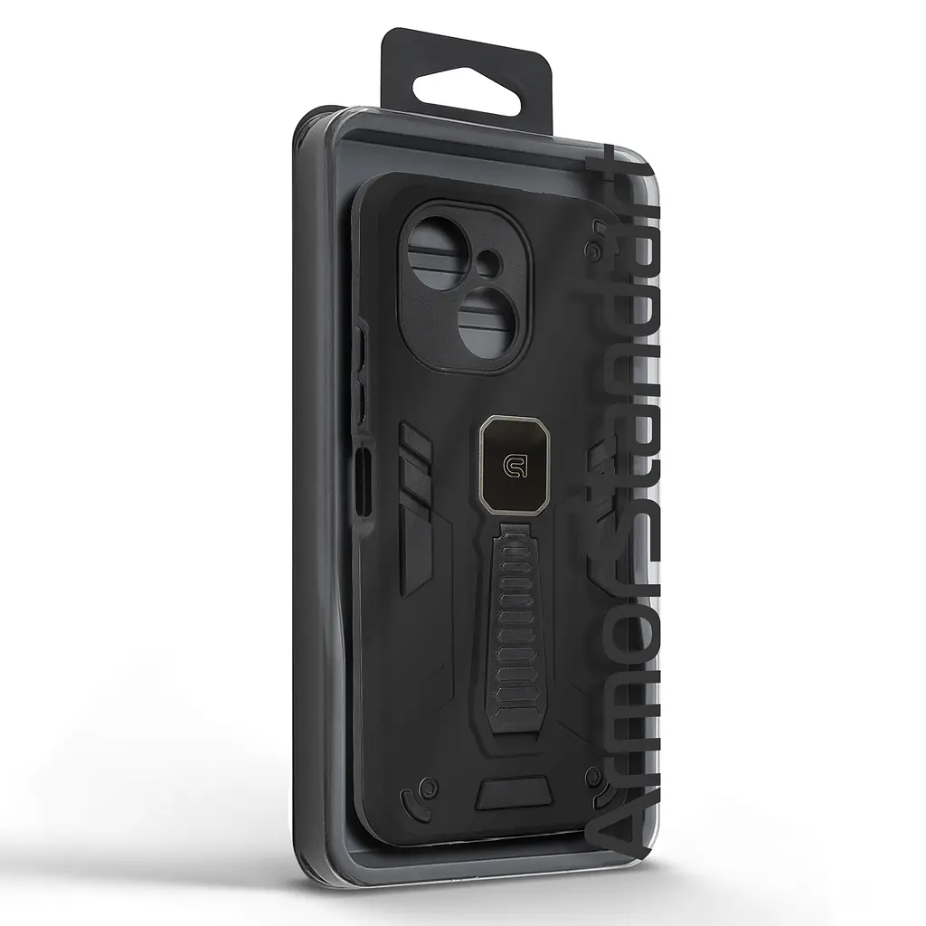Чехол для TECNO Spark 40C 4G, Proover, черный, с подставкой и магнитом, противоударный, ударопрочный, бронированный, панель-накладка, защита всего корпуса, термополиуретан (TPU) + поликарбонат (PC), ArmorStandart (ARM87282) - фото 3
