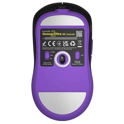 Миша бездротова Hator Quasar 2 Ultra 4K Black/Lilac (HTM570BL)