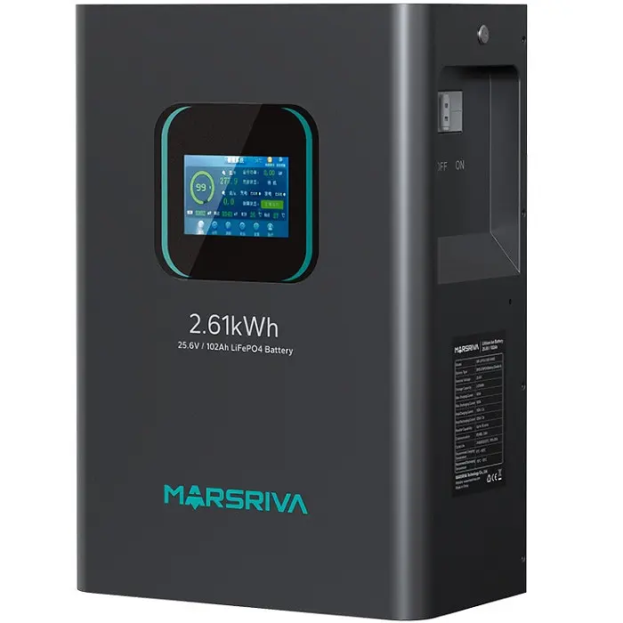 Акумуляторна батарея Marsriva LiFePO4, 25.6V/102Ah, 2.61KWH, настінна - фото 3