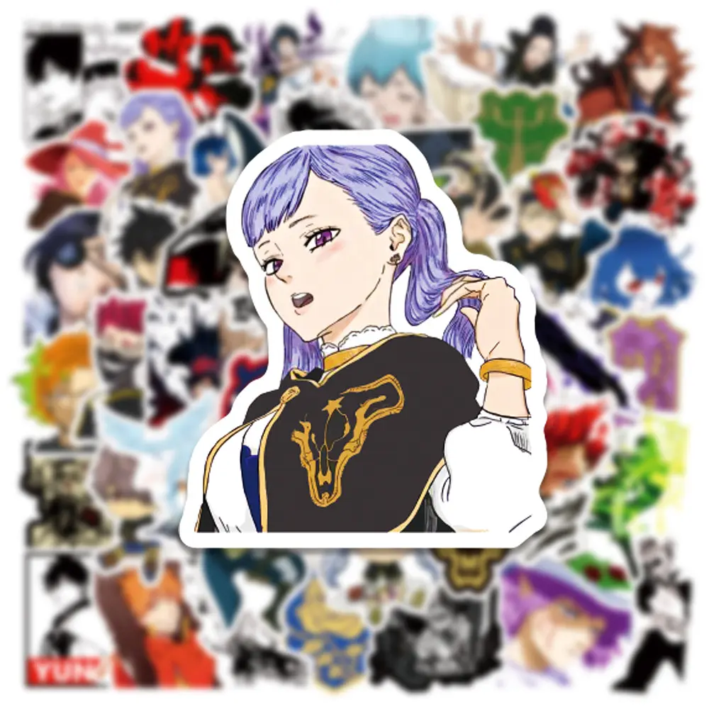 Стікерпак Чорна конюшина Набір наклейок GeekLand Black Clover 50 штук - фото 5