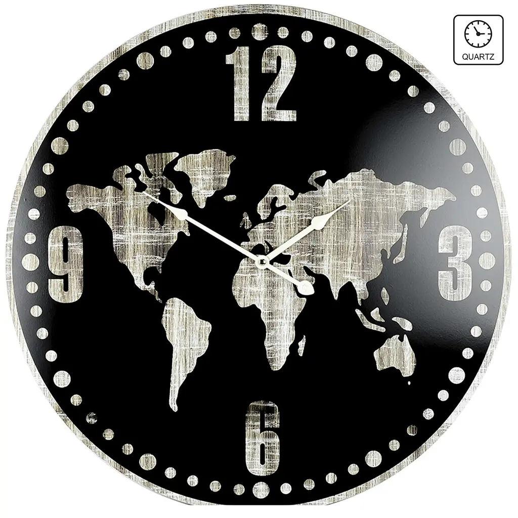 Годинник настінний Technoline 938228 World Map (938228), Чорний - фото 2