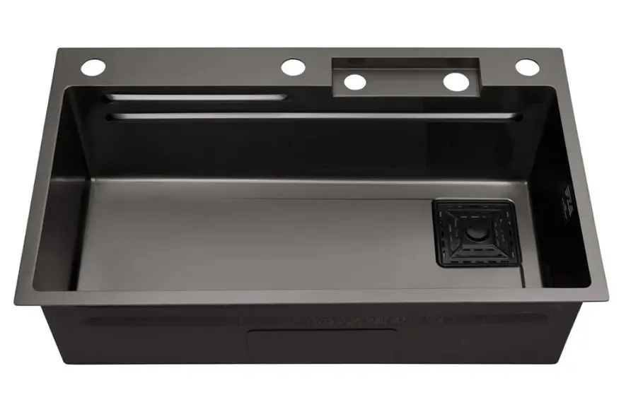 Кухонна мийка Kroner KRP Schwarze - SET7545HM PVD (3.0/0.8 мм) (CV033382) - фото 10