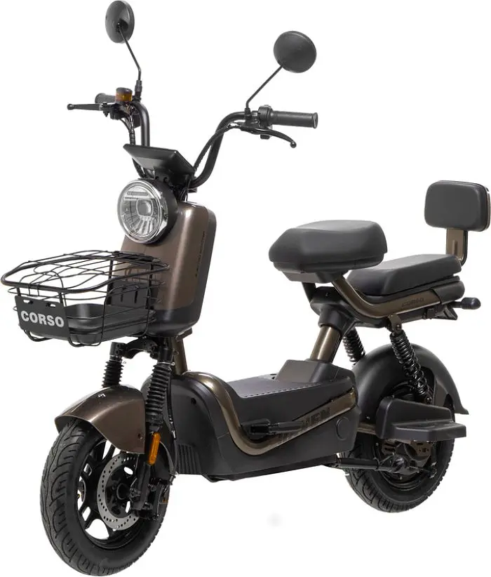 Электроскутер Двухместный Corso Raven (800W; 60V/20Ah) Коричневый - фото 2
