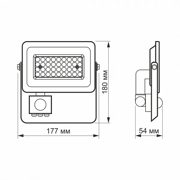 LED прожектор VIDEX F2e 30W 5000K с датчиком движения и освещенности - фото 8