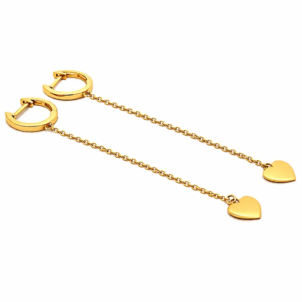 Сережки з жовтого золота Ніжні серця (з40068) - фото 4