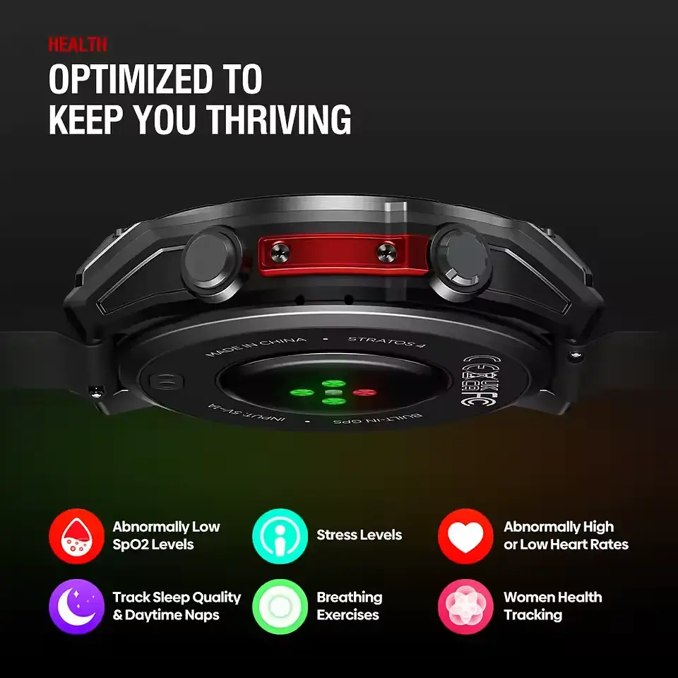 Смарт-годинник Zeblaze Stratos 4 з GPS AMOLED 1.43,5 ATM, Gorilla Glass, MIL-STD-810H - фото 5