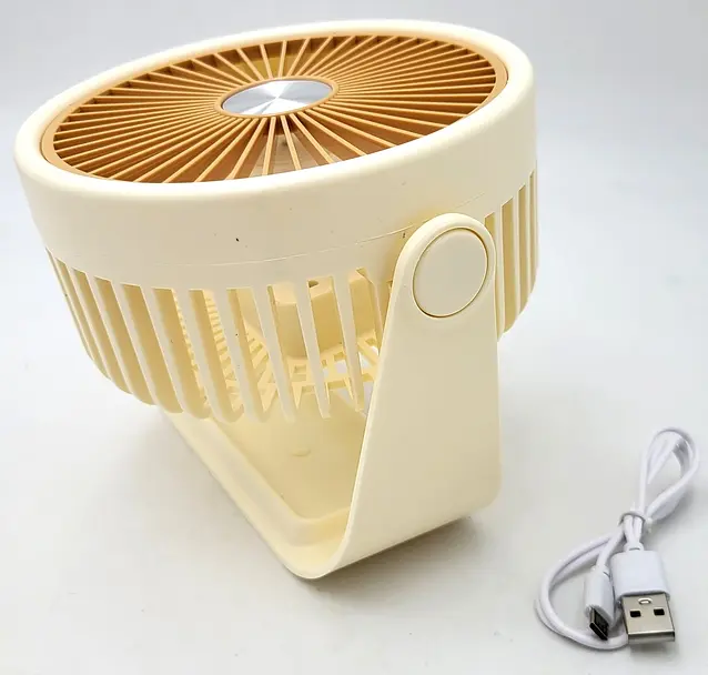 Настільний акумуляторний вентилятор UKC Portable Fan ZB124A 6376 14 см Жовтий (hub_nhk458) - фото 2