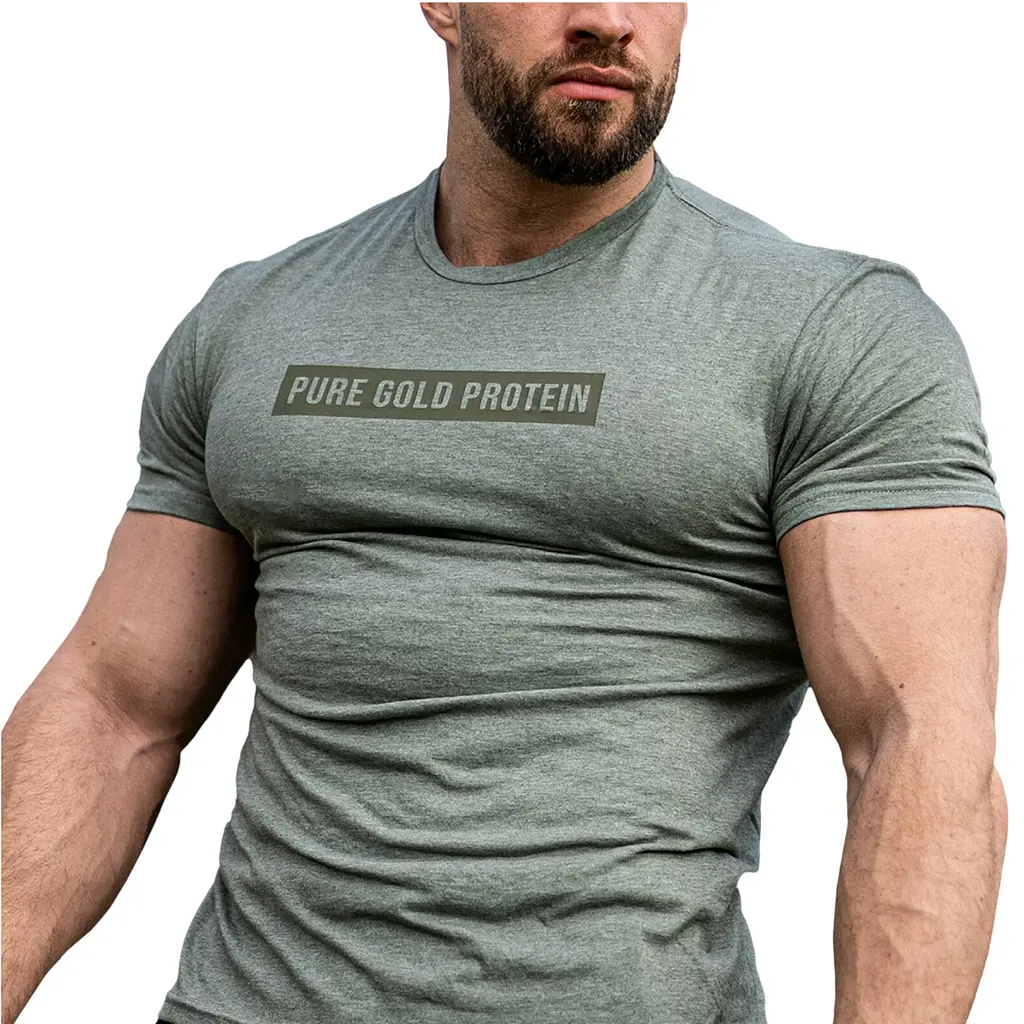 Футболка Pure Gold Protein поло р.M сіро-зелена