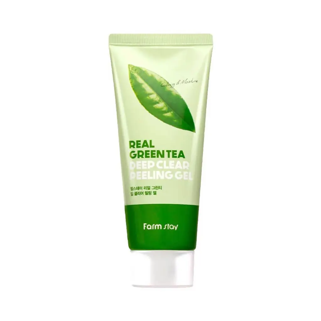 Пілінг-гель з зеленим чаєм Real Green tea Deep Clear Peeling Gel FarmStay 100 мл - фото 2