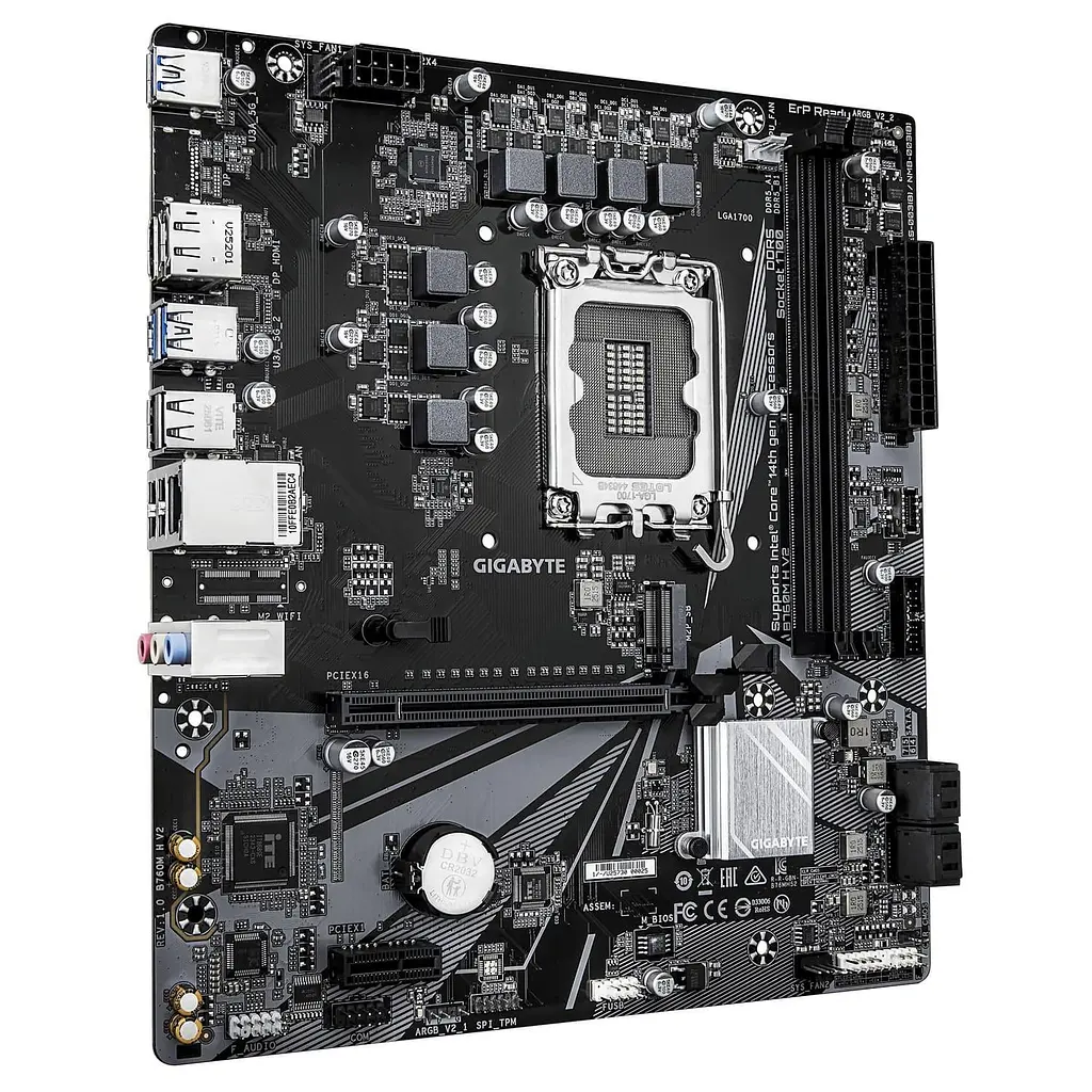 Материнская плата Gigabyte B760M H V2 (B760M H V2) (Socket 1700, Intel B760, Micro-ATX) - фото 2