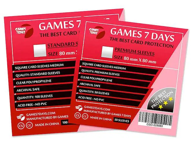 Аксесуар Games 7 Days Протектори для карт Games7Days 80 х 80 мм Square Medium, 50 шт. PREMIUM (GSD-028080) - фото 2