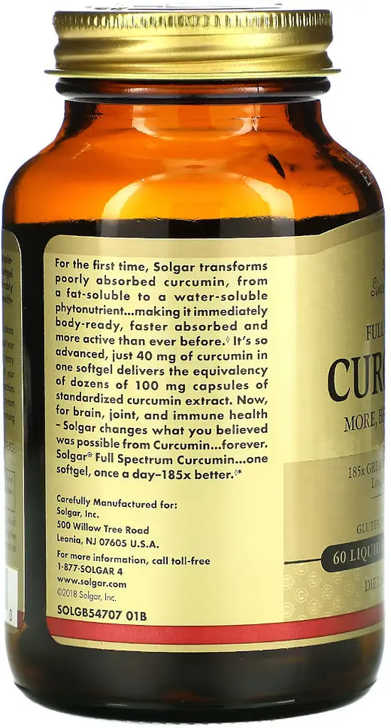Натуральная добавка Solgar Curcumin Full Spectrum, 60 капсул - фото 2