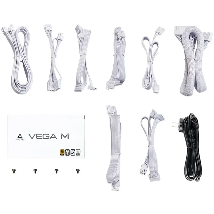 Блок живлення 1000W Chieftec VEGA M PPG-1000-CW ATX 3.1 135mm, 80+ Золотистий, Fully modular, БІЛИЙ, Retail - фото 7