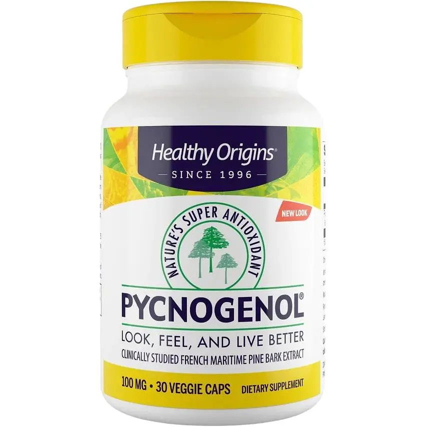 Экстракт сосновой коры Healthy Origins Pycnogenol 100 mg, 30 вегакапсул - фото 1
